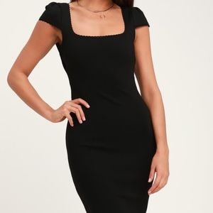 Black Short Sleeve Bodycon Dress
